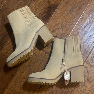 MIA Beige Ankle Booties for Women